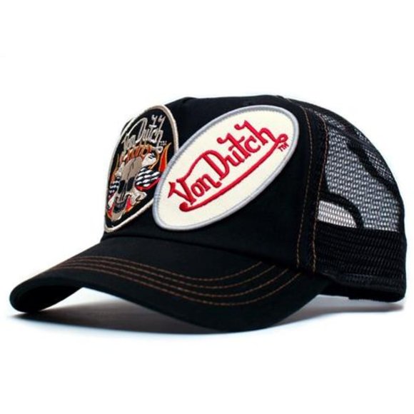 Retro Y2K Quality Fashion Icon Authentic Vintage Von Dutch Originals Black Two P